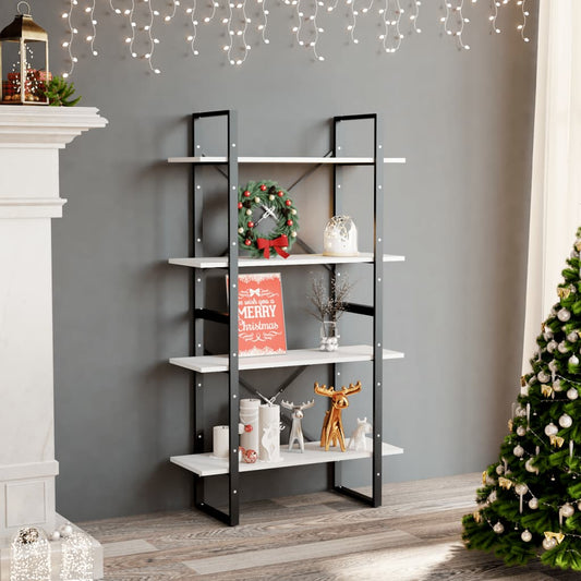 4-Tier Book Cabinet White 31.5"x11.8"x55.1" Engineered Wood