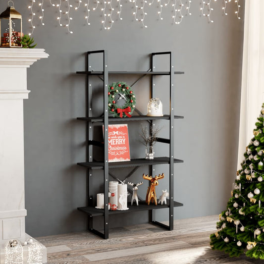 4-Tier Book Cabinet Gray 31.5"x11.8"x55.1" Engineered Wood
