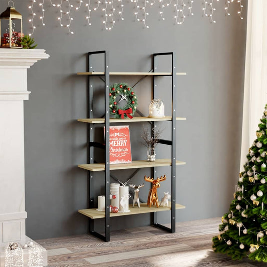 4-Tier Book Cabinet Sonoma Oak 31.5"x11.8"x55.1" Engineered Wood