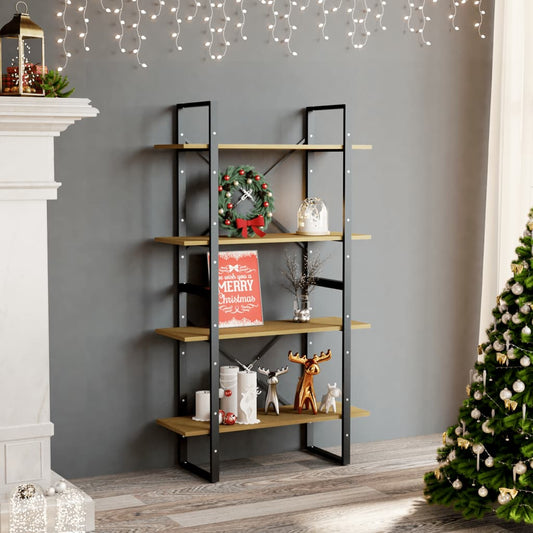 4-Tier Book Cabinet Brown 31.5"x11.8"x55.1" Solid Pine Wood