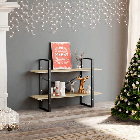 2-Tier Book Cabinet Sonoma Oak 39.4"x11.8"x27.6" Engineered Wood