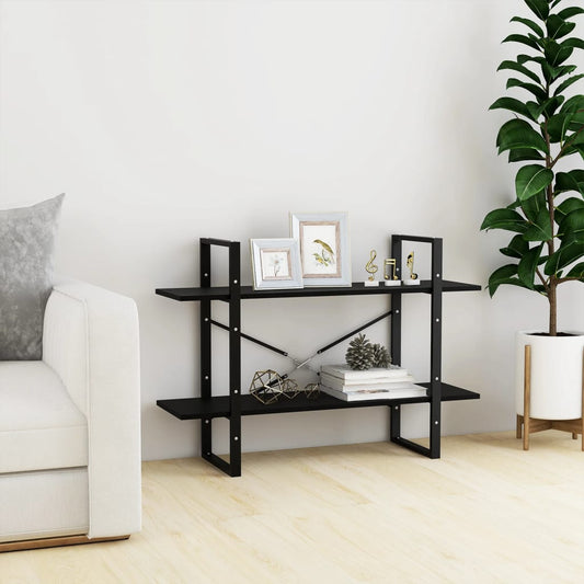 2-Tier Book Cabinet Black 39.4"x11.8"x27.6" Solid Pine Wood