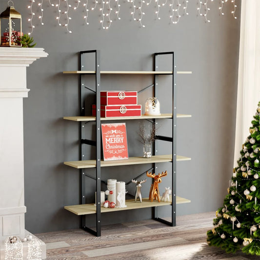 4-Tier Book Cabinet Sonoma Oak 39.4"x11.8"x55.1" Engineered Wood