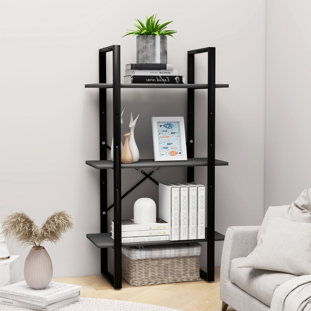 Storage Shelf Gray 23.6"x11.8"x41.3" Engineered Wood