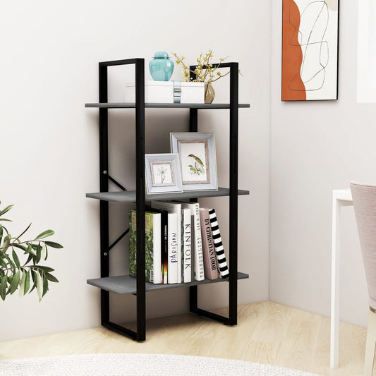 Storage Shelf Gray 23.6"x11.8"x41.3" Solid Wood Pine