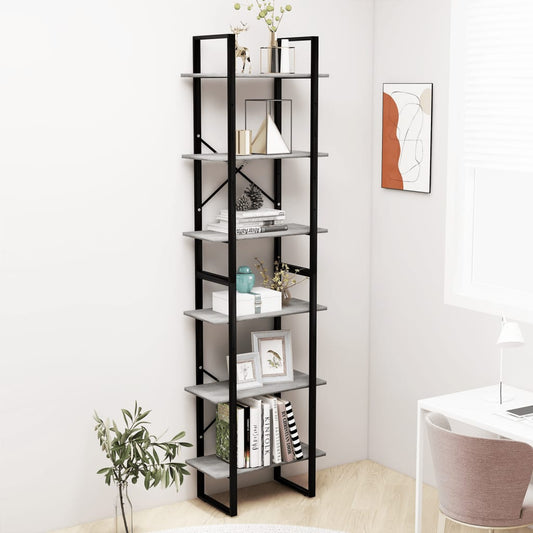 Storage Shelf Concrete Gray 23.6"x11.8"x82.7" Engineered Wood