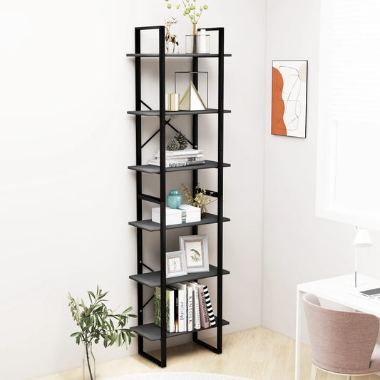 Storage Shelf Gray 23.6"x11.8"x82.7" Solid Wood Pine