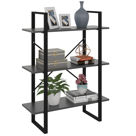 Book Cabinet Gray 31.5"x11.8"x41.3" Engineered Wood