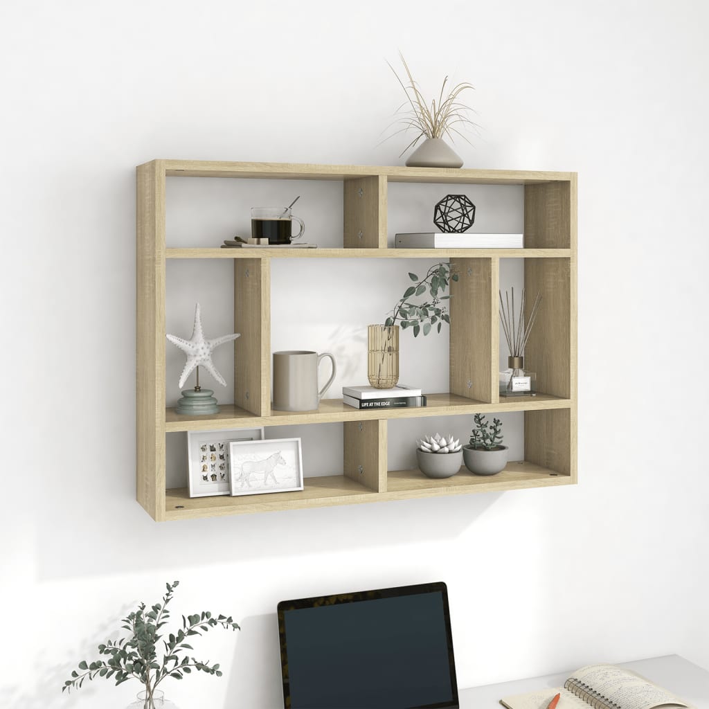 Wall Shelf Sonoma Oak 29.5"x6.3"x21.7" Engineered Wood