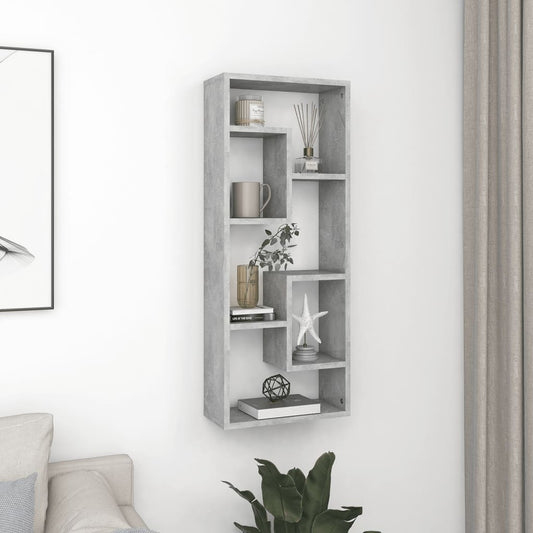 Wall Shelf Concrete Gray 14.2"x6.3"x35.4" Engineered Wood