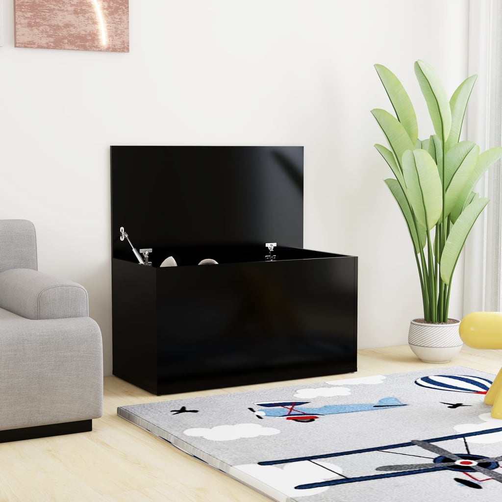 Storage Chest Black 33.1"x16.5"x18.1" Engineered Wood