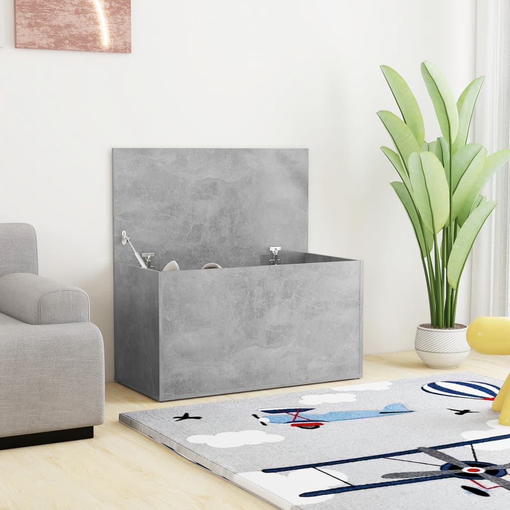Storage Chest Concrete Gray 33.1"x16.5"x18.1" Engineered Wood