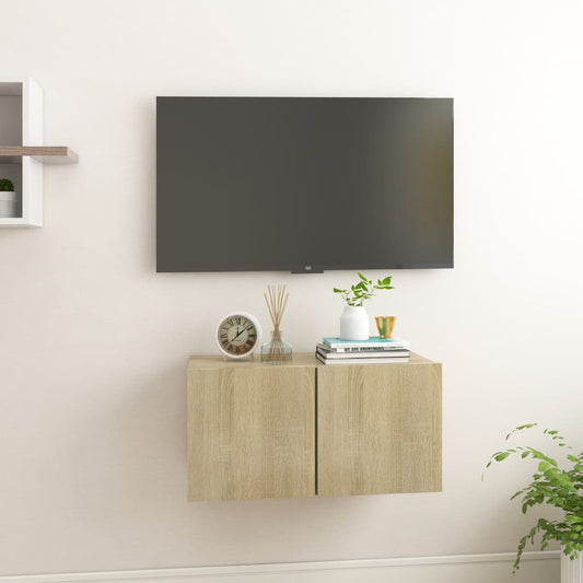 Hanging TV Cabinet Sonoma Oak 23.6"x11.8"x11.8"