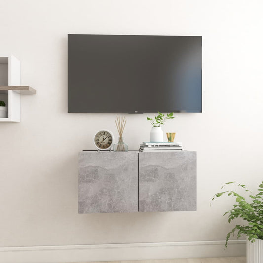 Hanging TV Cabinet Concrete Gray 23.6"x11.8"x11.8"