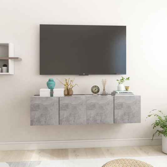 Hanging TV Cabinets 2 pcs Concrete Gray 23.6"x11.8"x11.8"
