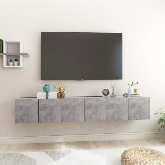 Hanging TV Cabinets 3 pcs Concrete Gray 23.6"x11.8"x11.8"