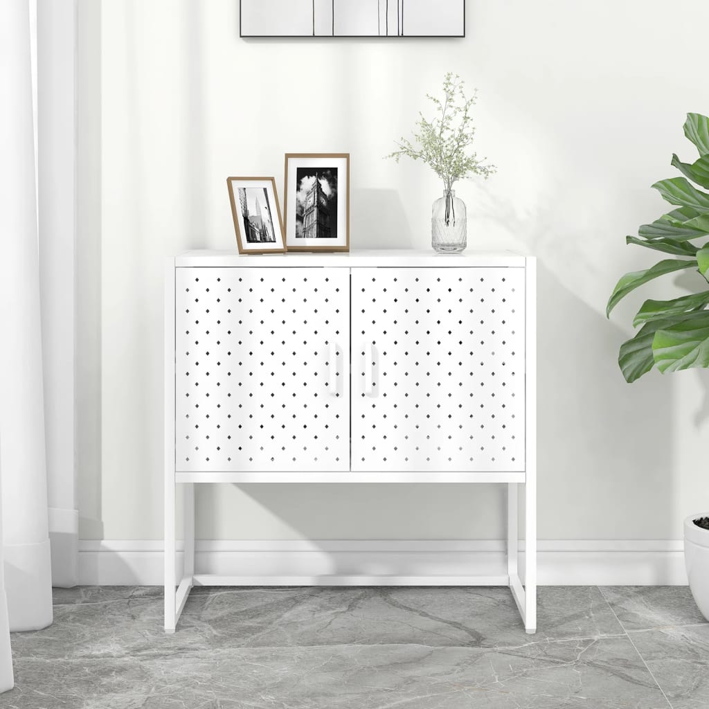 Sideboard White 29.5"x13.8"x29.5" Steel