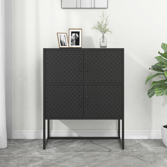 Highboard Black 31.5"x13.8"x39.4" Steel