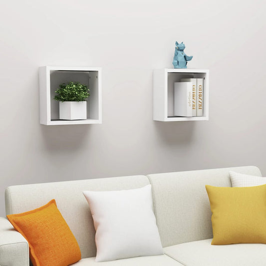 Wall Cube Shelves 2 pcs White 11.8"x5.9"x11.8"
