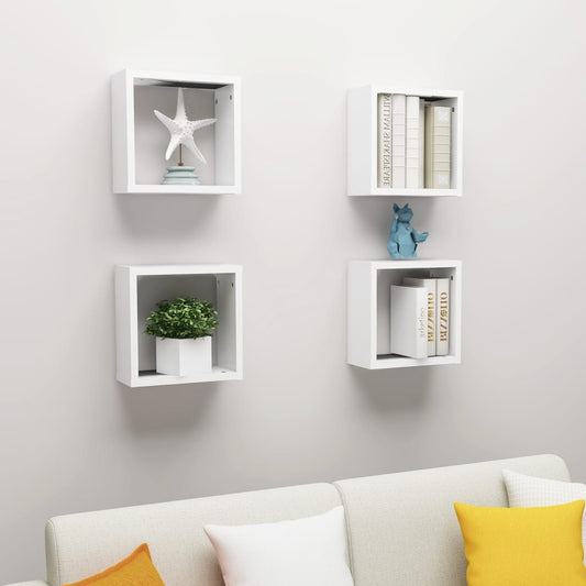 Wall Cube Shelves 4 pcs White 11.8"x5.9"x11.8"