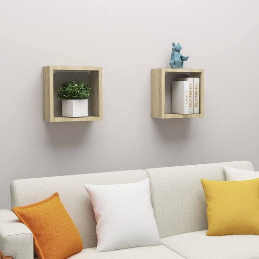 Wall Cube Shelves 2 pcs Sonoma Oak 11.8"x5.9"x11.8"