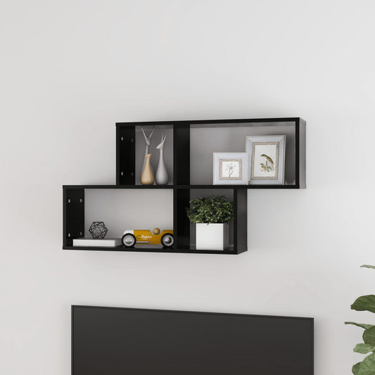 Wall Shelf Black 39.4"x7.1"x20.9" Engineered Wood
