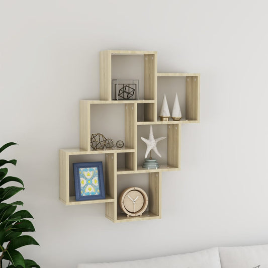 Wall Cube Shelf Sonoma Oak 30.7"x5.9"x36.6" Engineered Wood