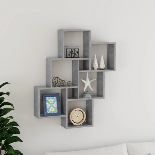 Wall Cube Shelf Concrete Gray 30.7"x5.9"x36.6" Engineered Wood
