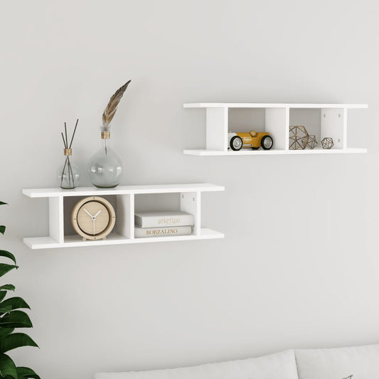 Wall Shelves 2 pcs White 30.7"x7.1"x7.9" Engineered Wood