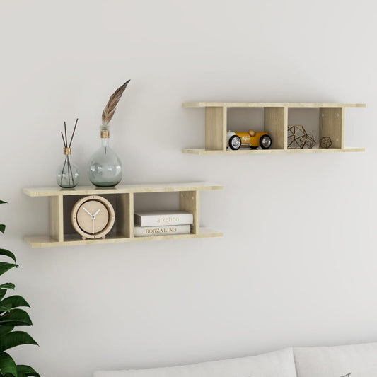 Wall Shelves 2 pcs Sonoma Oak 30.7"x7.1"x7.9" Engineered Wood