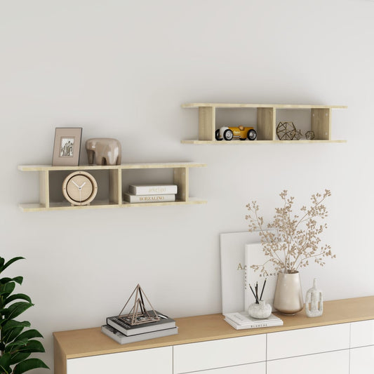 Wall Shelves 2 pcs Sonoma Oak 35.4"x7.1"x7.9" Engineered Wood