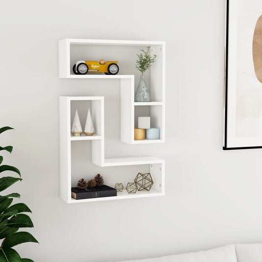 Wall Shelves 2 pcs White 19.7"x5.9"x19.7" Engineered Wood