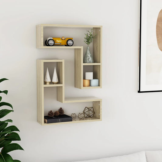 Wall Shelves 2 pcs Sonoma Oak 19.7"x5.9"x19.7" Engineered Wood