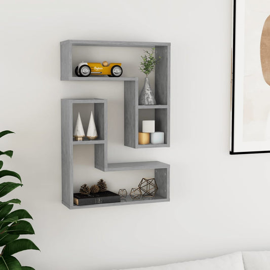 Wall Shelves 2 pcs Concrete Gray 19.7"x5.9"x19.7" Engineered Wood