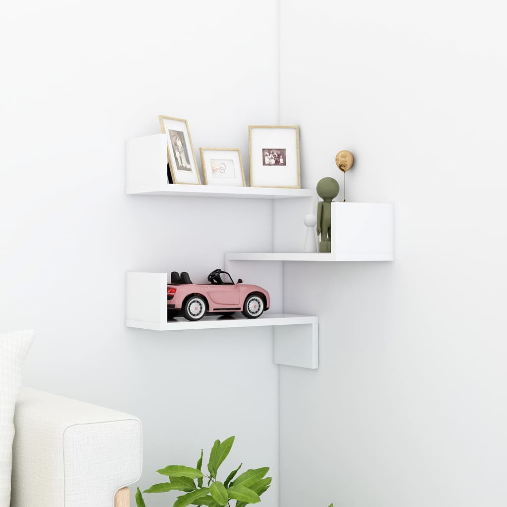Wall Corner Shelf White 15.7"x15.7"x19.7" Engineered Wood