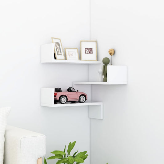 Wall Corner Shelf White 15.7"x15.7"x19.7" Engineered Wood