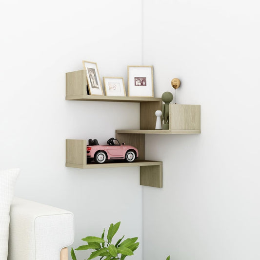 Wall Corner Shelf Sonoma Oak 15.7"x15.7"x19.7" Engineered Wood