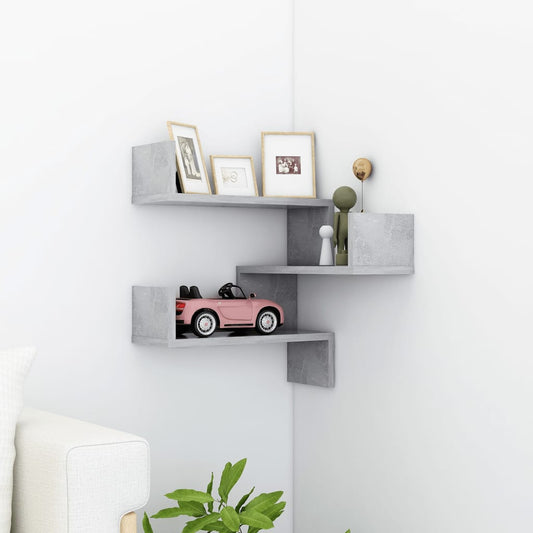 Wall Corner Shelf Concrete Gray 15.7"x15.7"x19.7" Engineered Wood