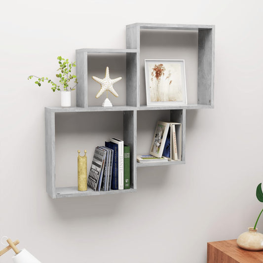 Wall Cube Shelf Concrete Gray 31.5"x5.9"x30.9" Engineered Wood