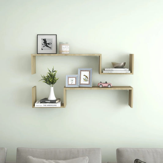 Wall Shelves 2 pcs Sonoma Oak 39.4"x5.9"x7.9" Engineered Wood