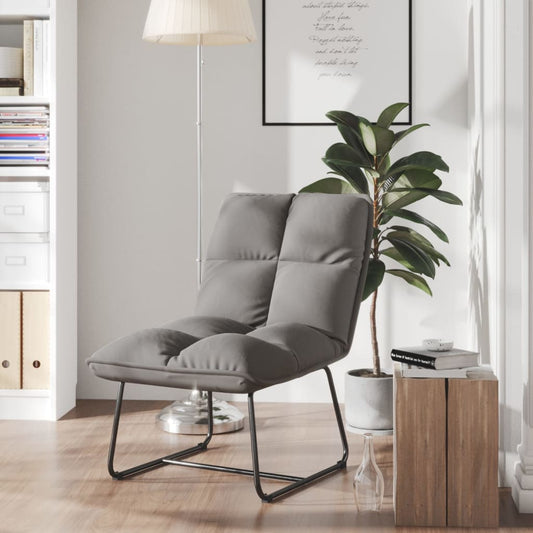 Leisure Chair with Metal Frame Light Gray Velvet