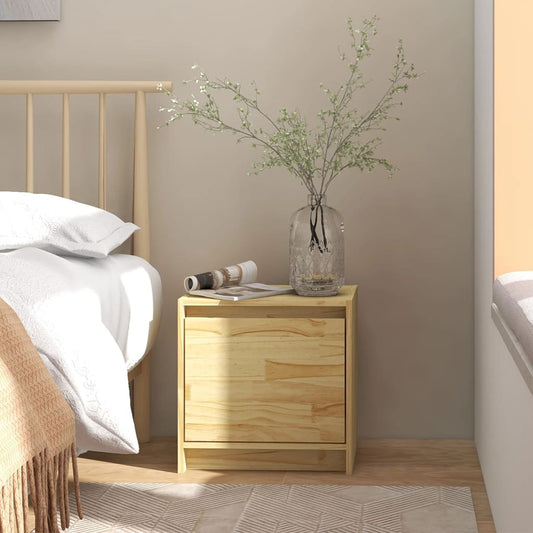 Bedside Cabinet 15.7"x12"x15.7" Solid Pinewood