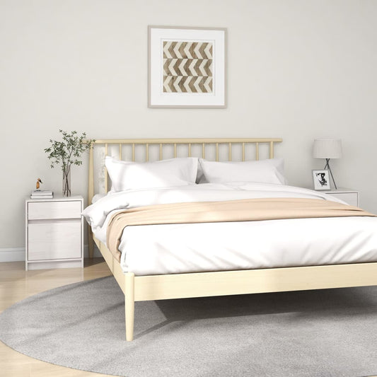Bedside Cabinets 2 pcs White 15.7"x12.2"x19.7" Solid Pinewood