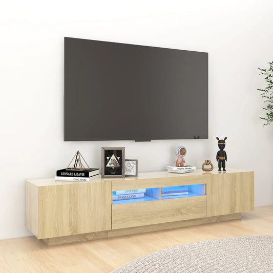 TV Cabinet with LED Lights Sonoma Oak 70.9"x13.8"x15.7"