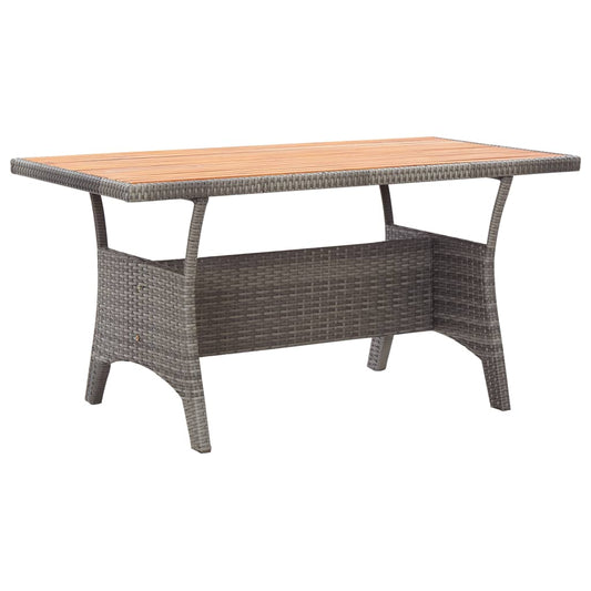 Patio Table Gray 47.2"x27.6"x26" Solid Acacia Wood