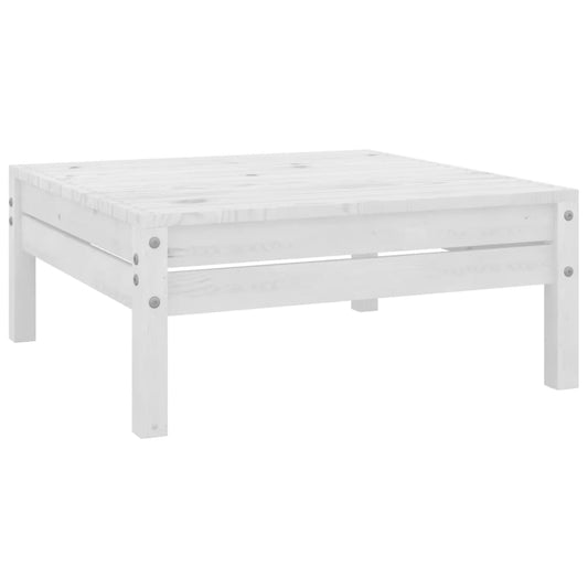 Patio Footstool White Solid Pinewood