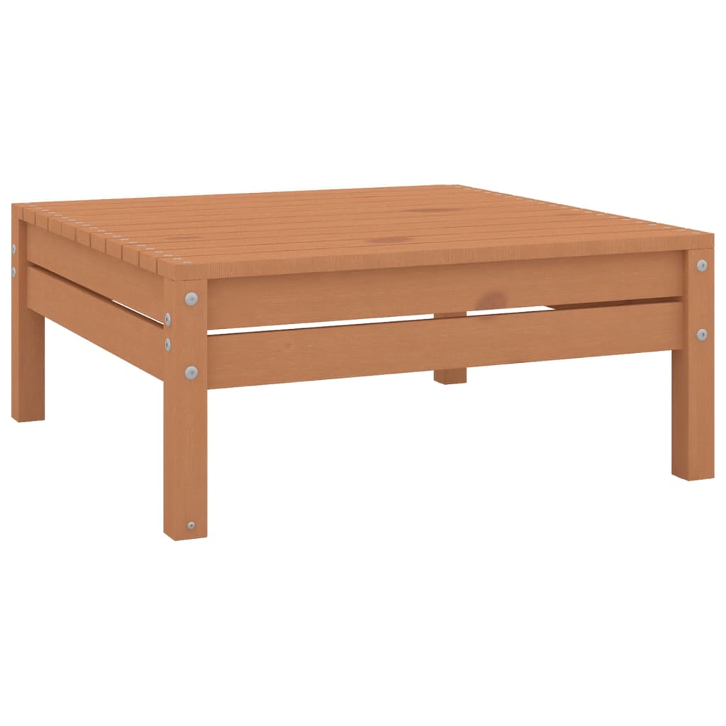 Patio Footstool Honey Brown Solid Wood Pine