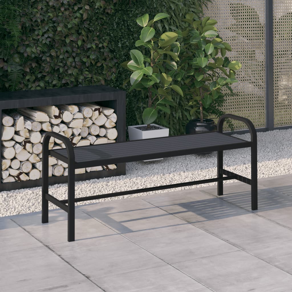 Patio Bench 49" Steel and WPC Black