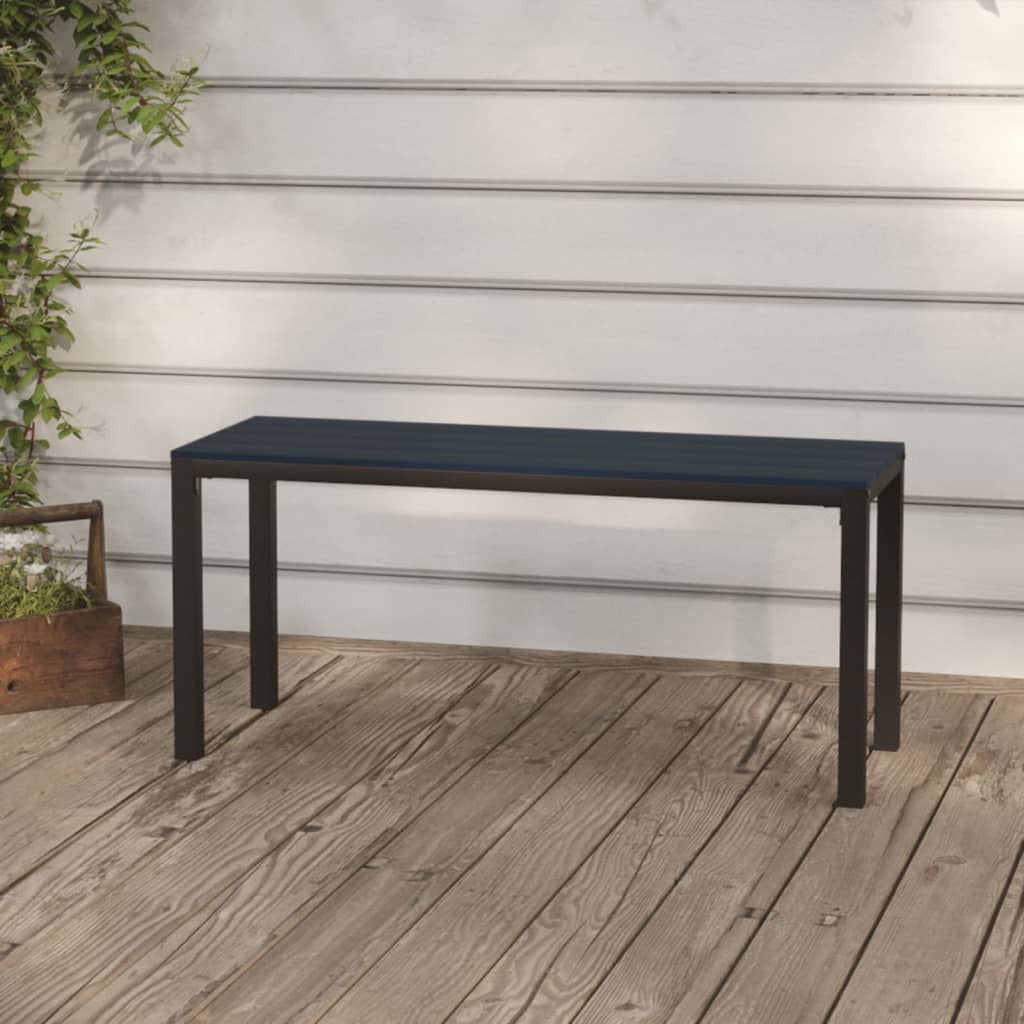 Patio Bench 43.3" Steel and WPC Black