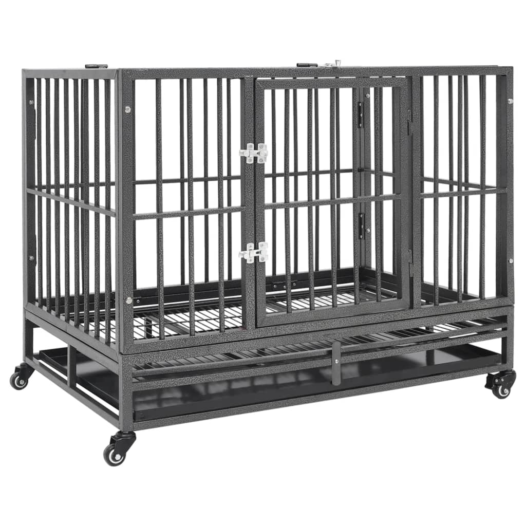 Dog Cage with Wheels Steel 40.2"x28.3"x33.5"